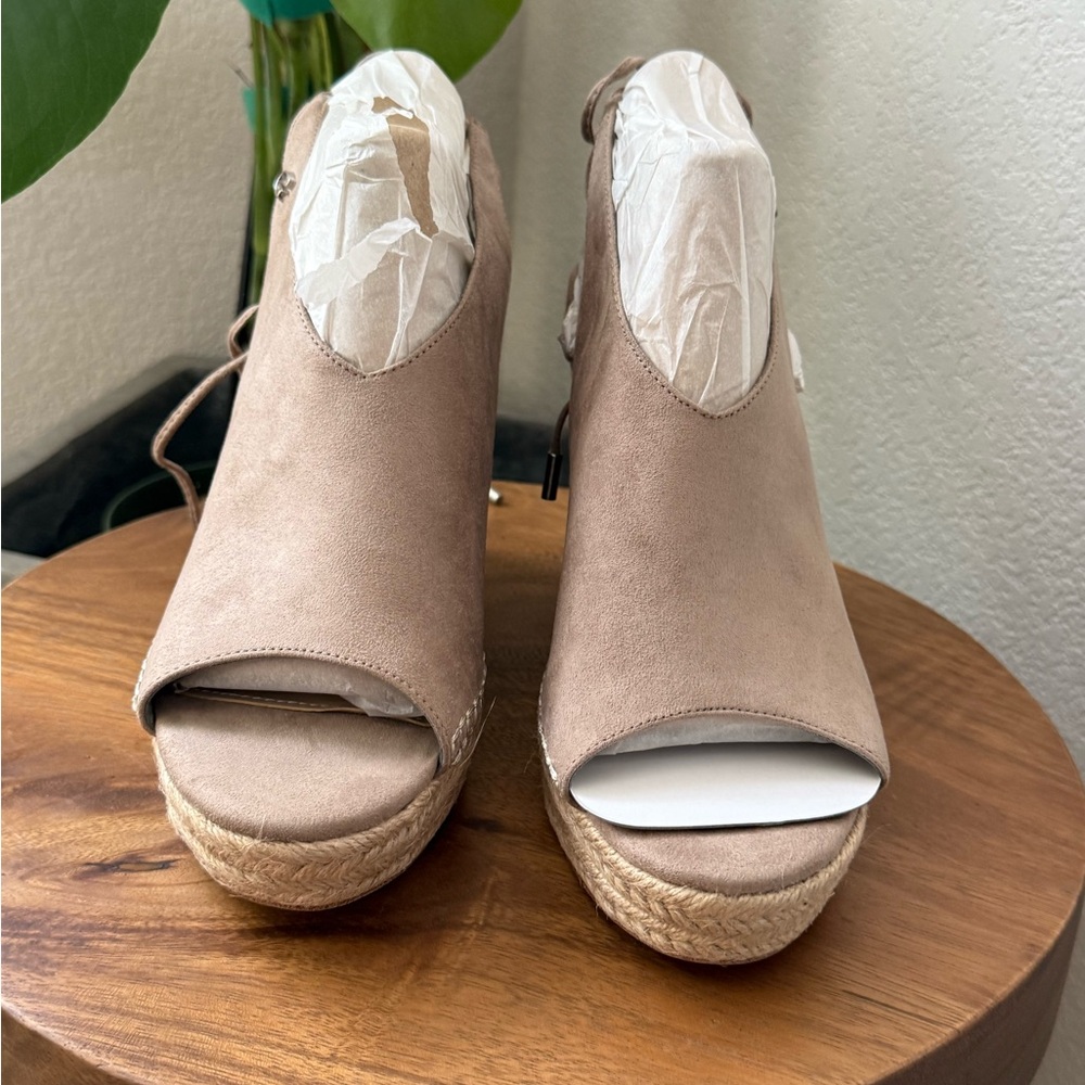 Guess Taupe Wedge Sandals